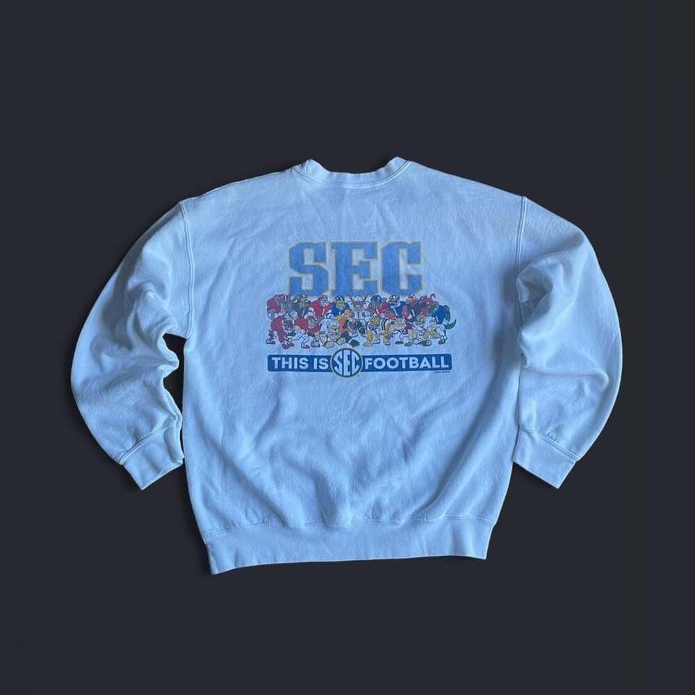 Vintage SEC Rivalry Crewneck Sweater Mens Medium NCAA White